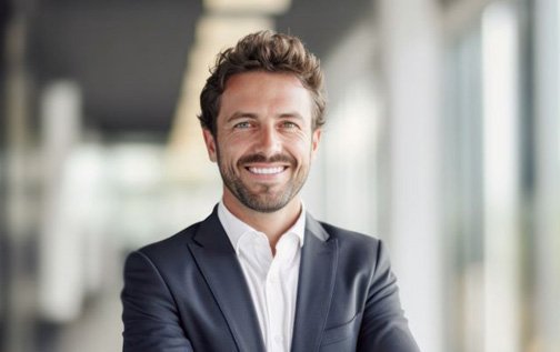 Smiling man in professional workwear